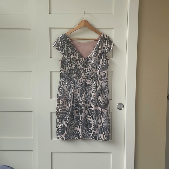 Adriana Papell Sequin Cocktail Dress - Picture 4 of 6